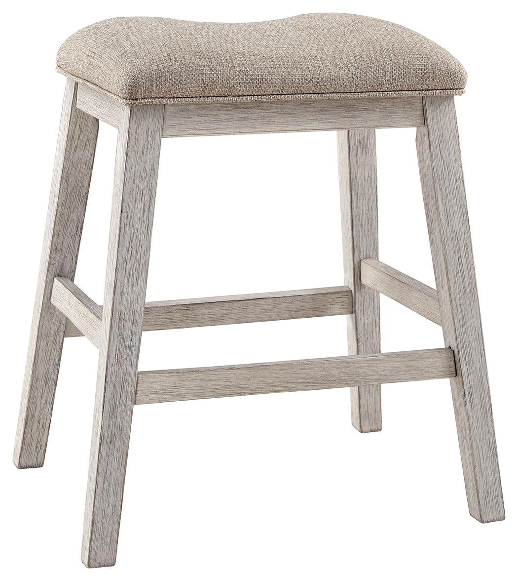 Skempton Counter Height Bar Stool close-up of seat and upholstery