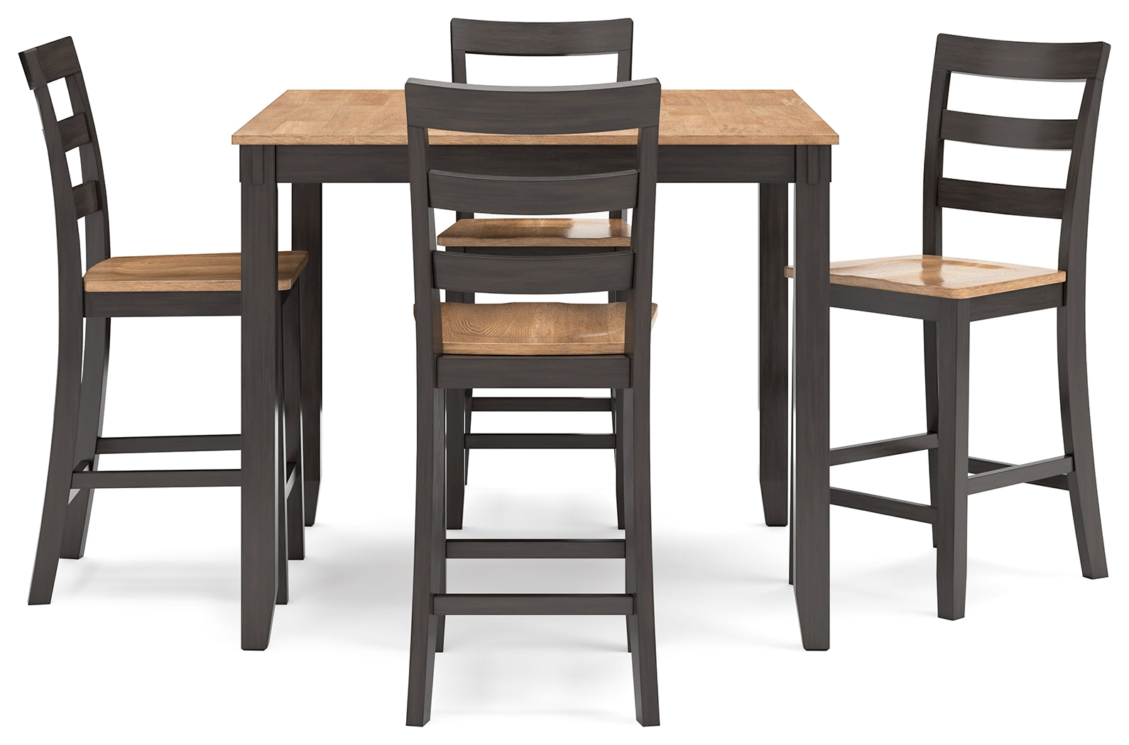 Head on view of Gesthaven natural brown dining table set