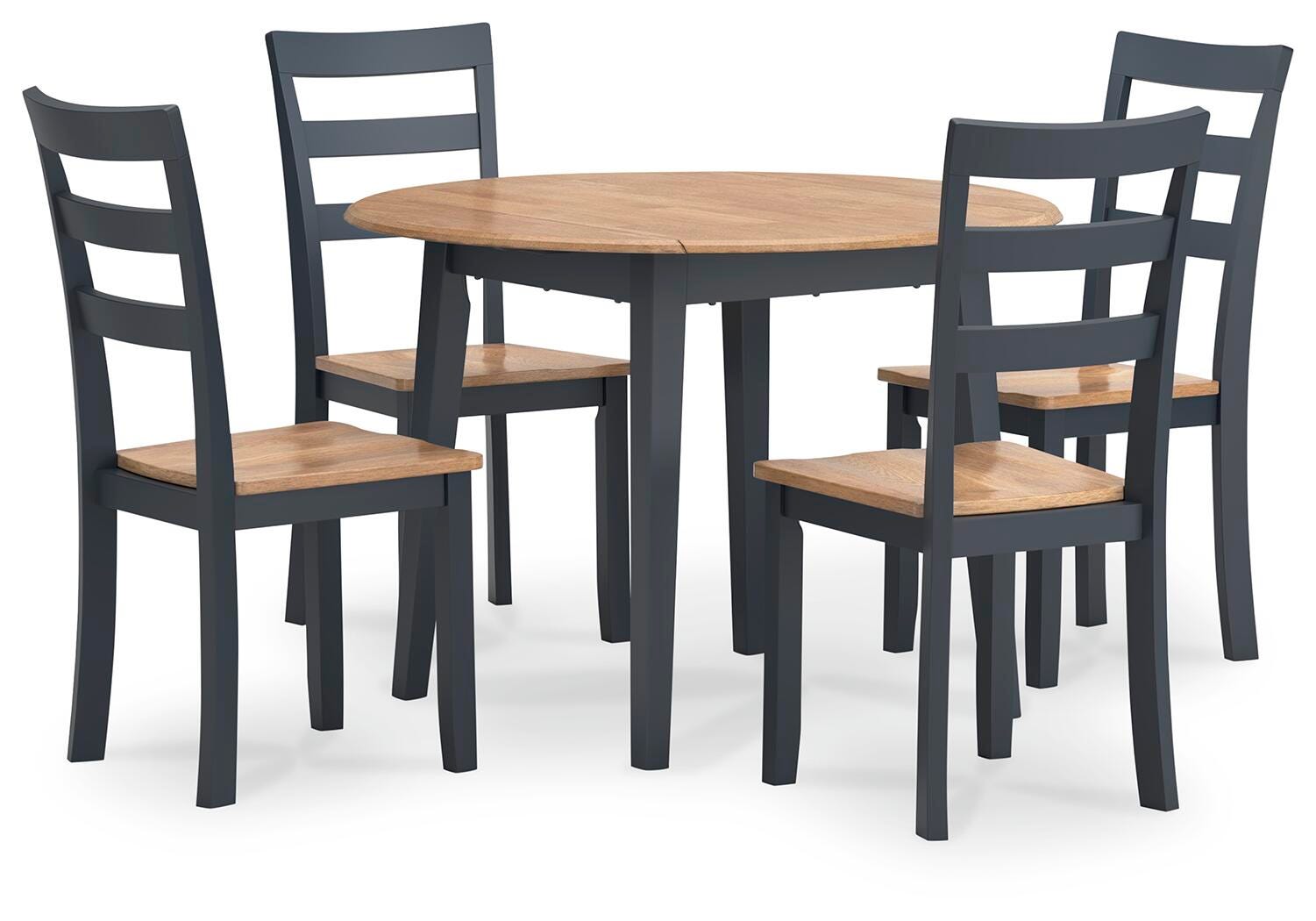 Gesthaven Natural/Blue Dining Set angled view