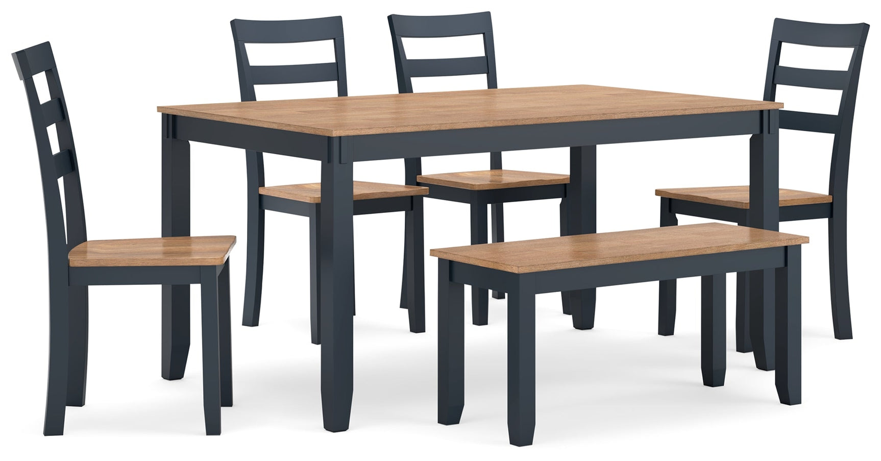 Angle view of Gesthaven dining table with chairs