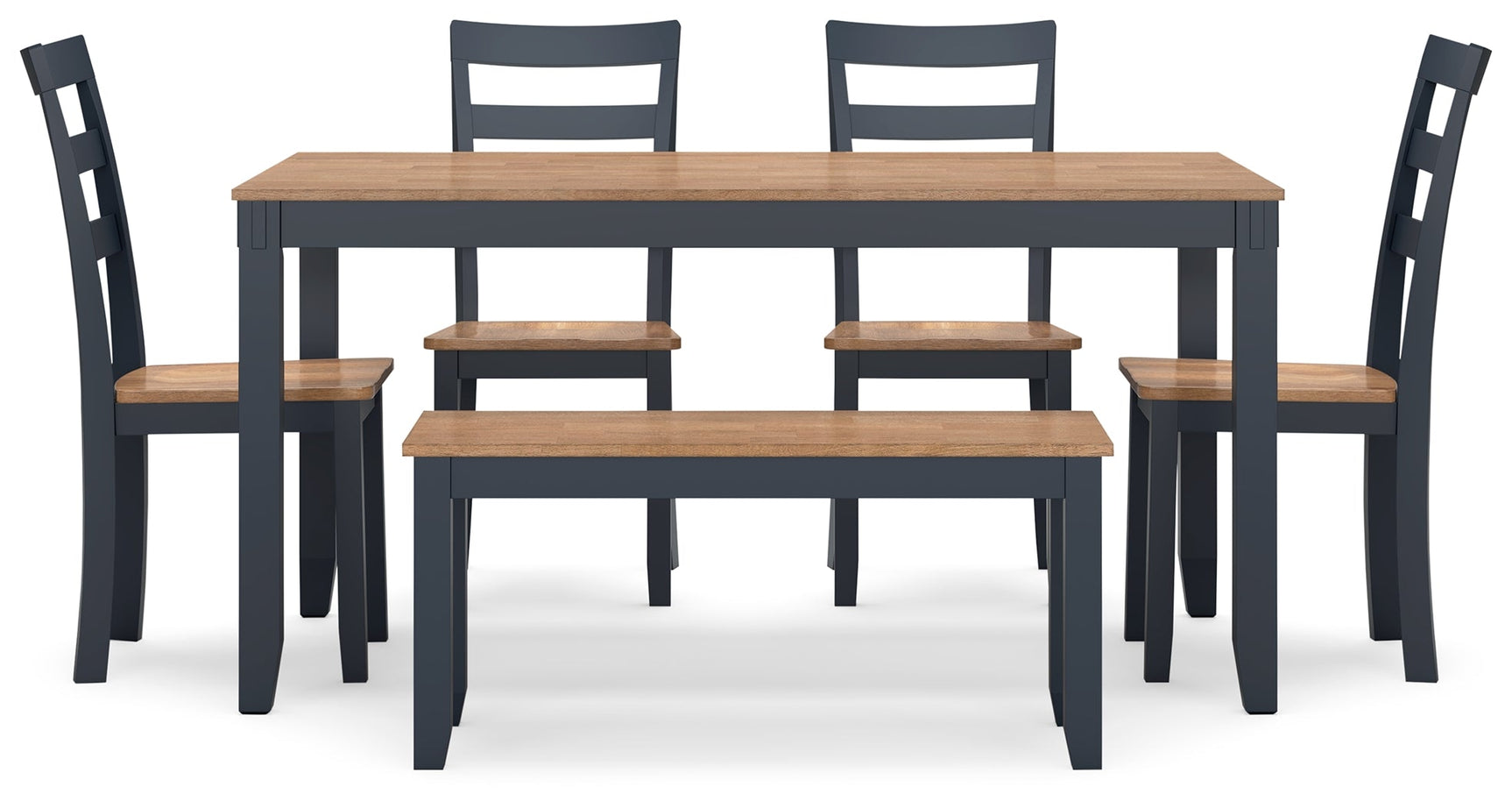 Front view of Gesthaven dining table and chairs