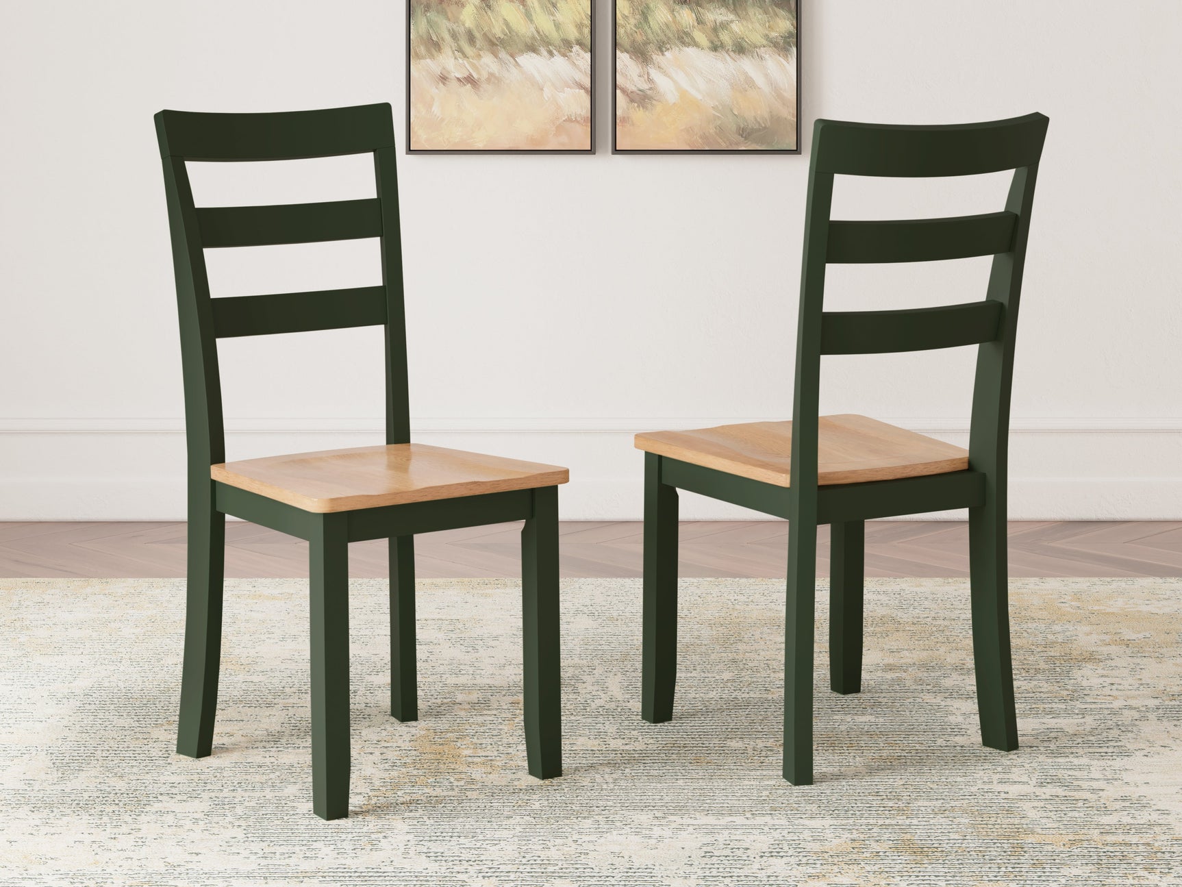 Gesthaven chair contoured green mango wood veneer seat close-up