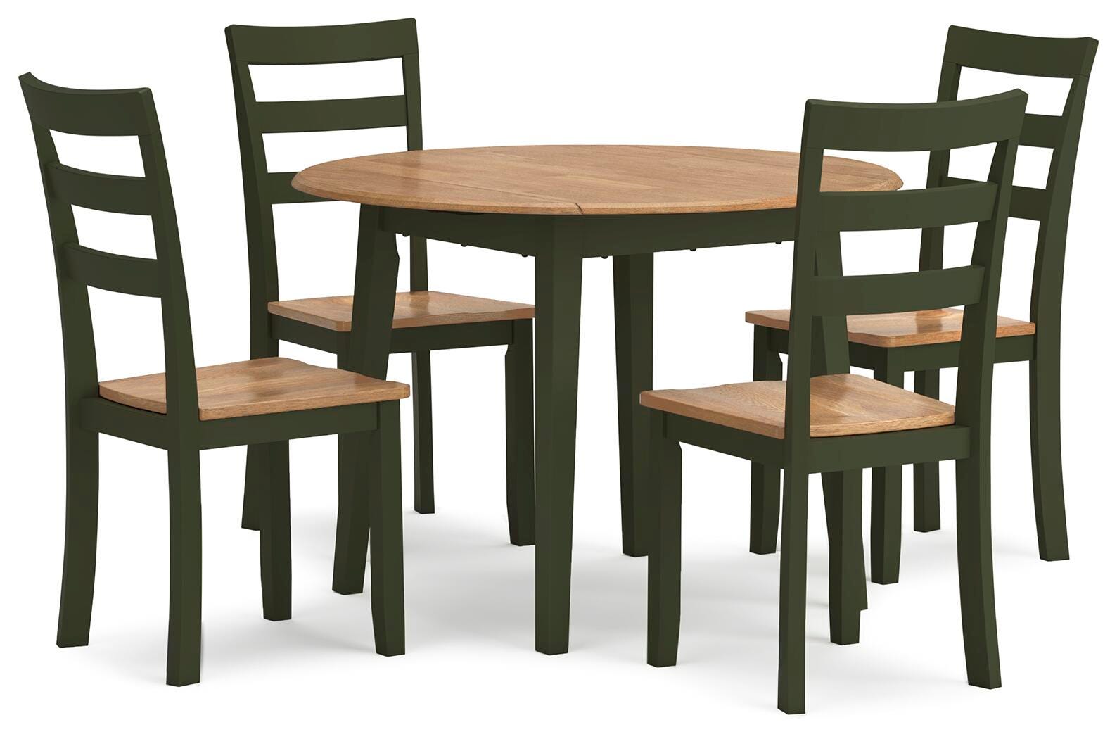 Gesthaven Natural/Green Dining Set angled view