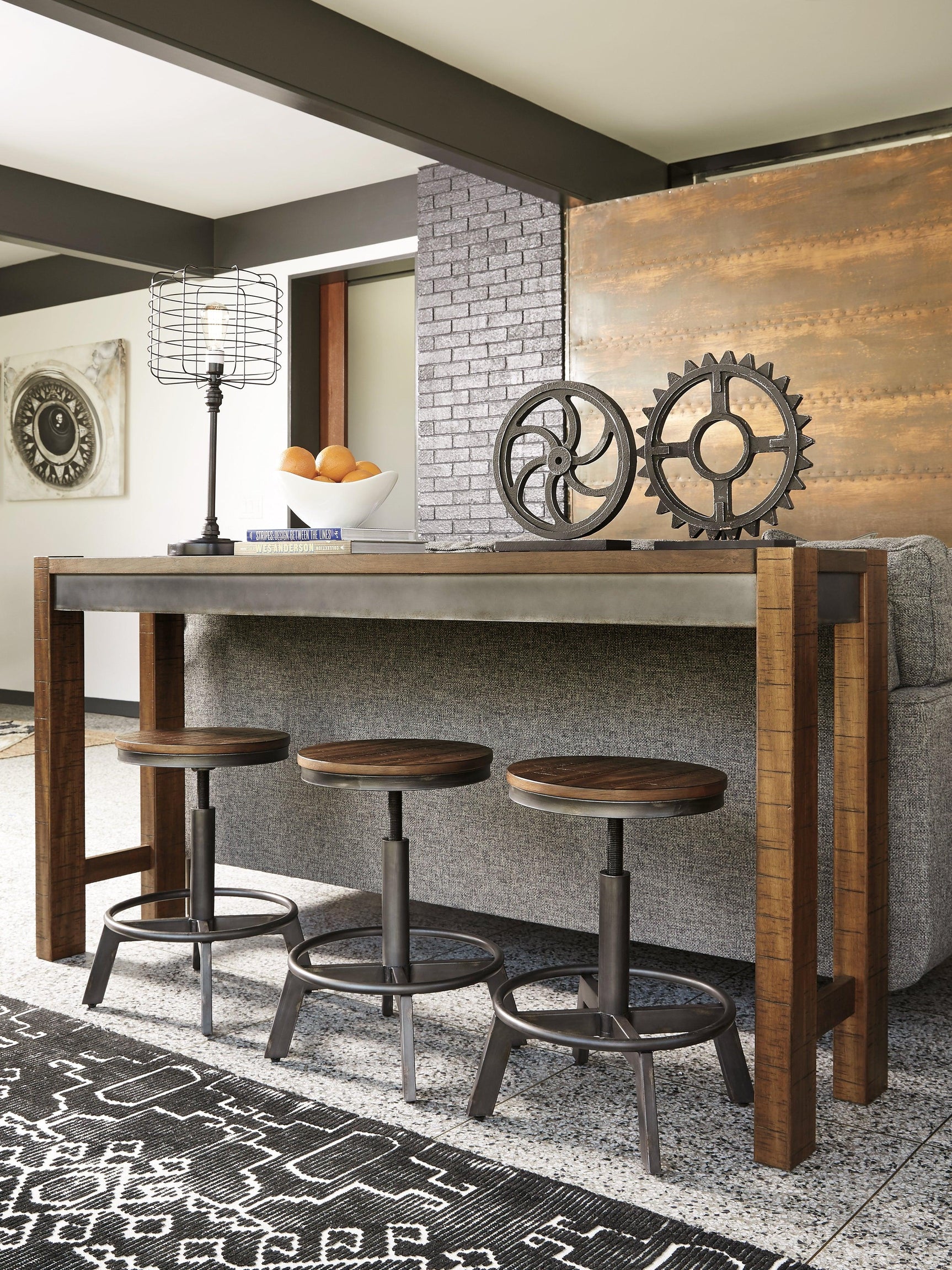 Torjin stool close-up of contoured faux leather seat