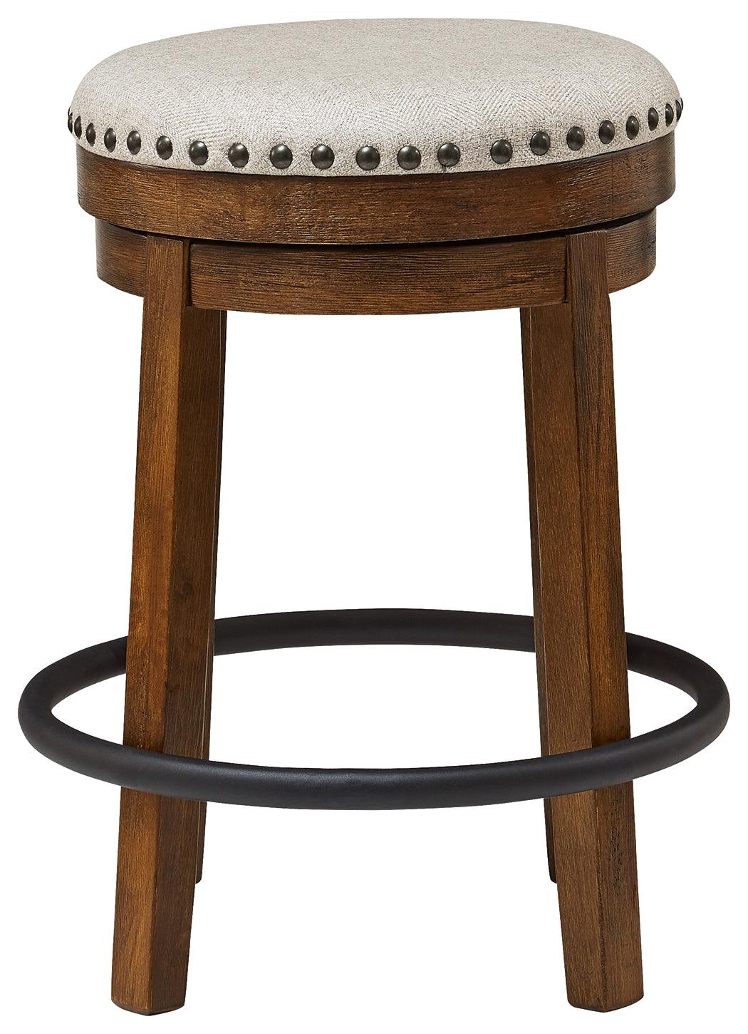Back view of Valebeck brown and black counter height stool