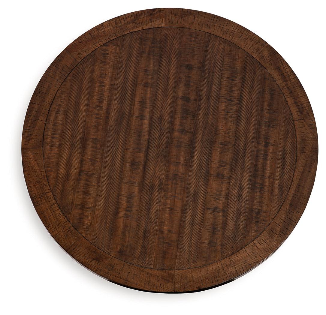 Valebeck table top overhead view showing rounded edges