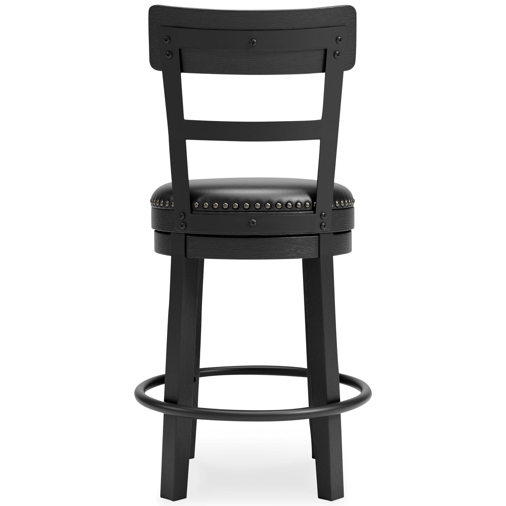 Back view of Valebeck Black Counter Height Bar Stool