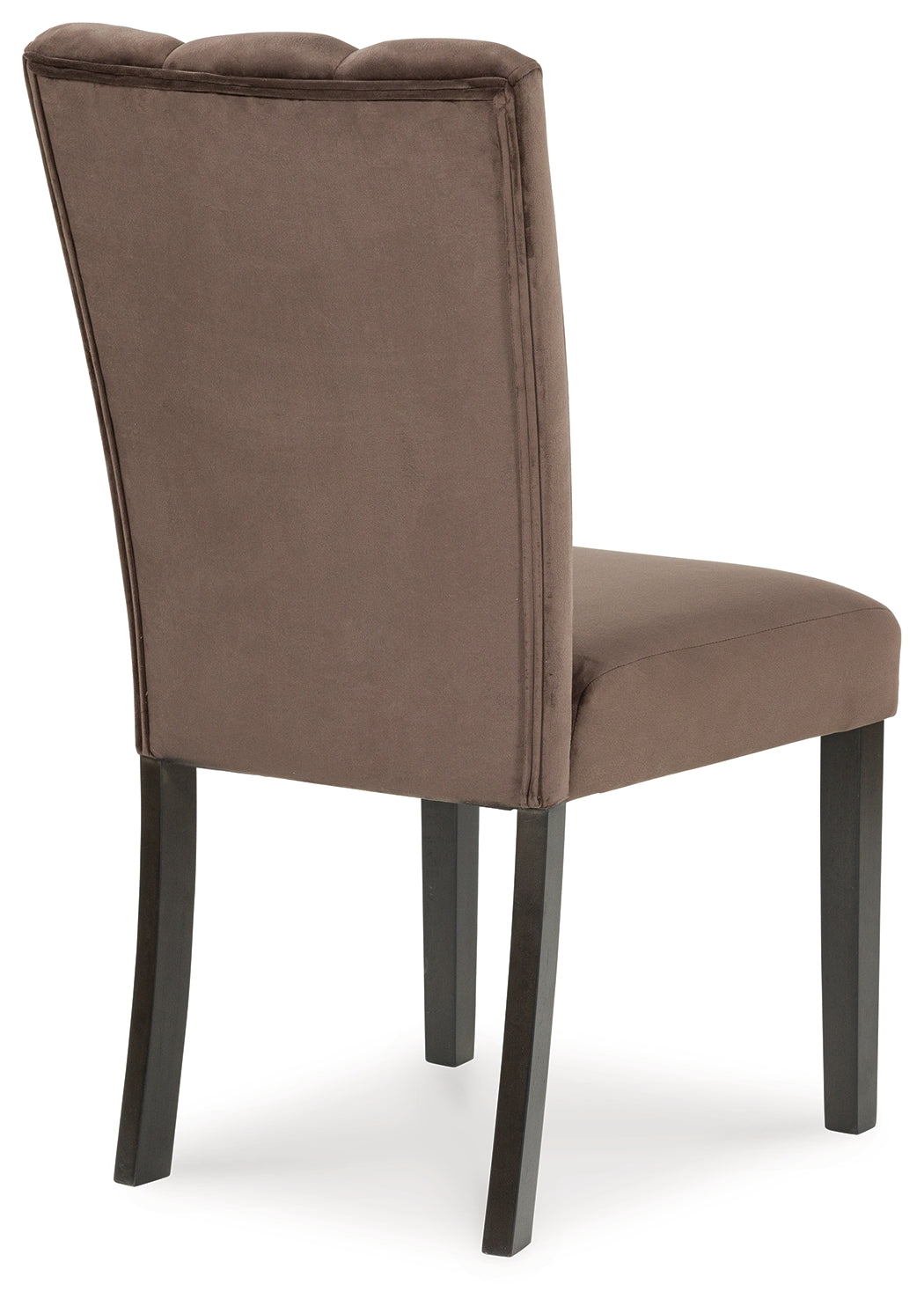 Full side profile of Jeshina mocha dining chair