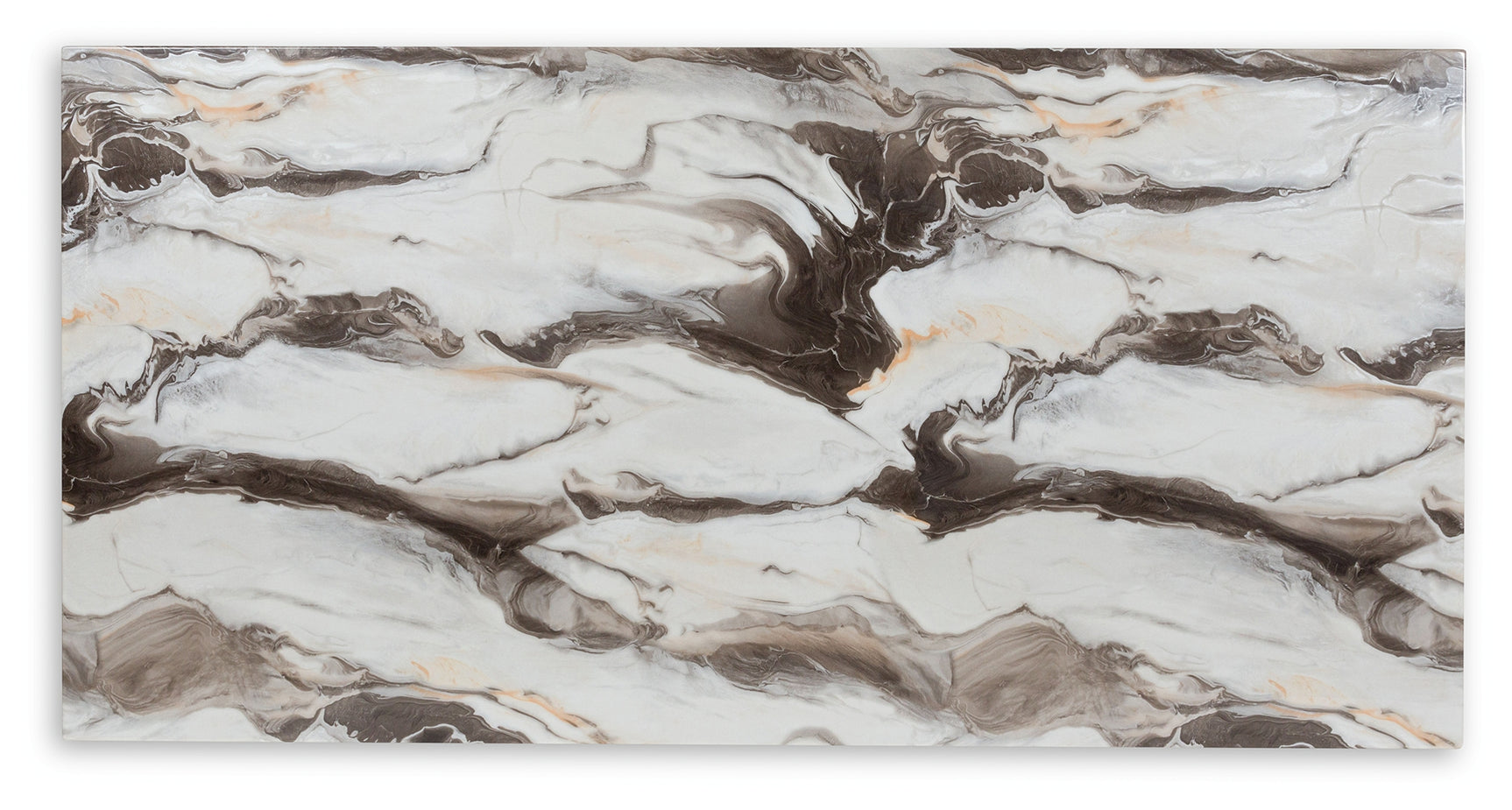 Top view of Jeshina table showcasing beige and dark brown veining