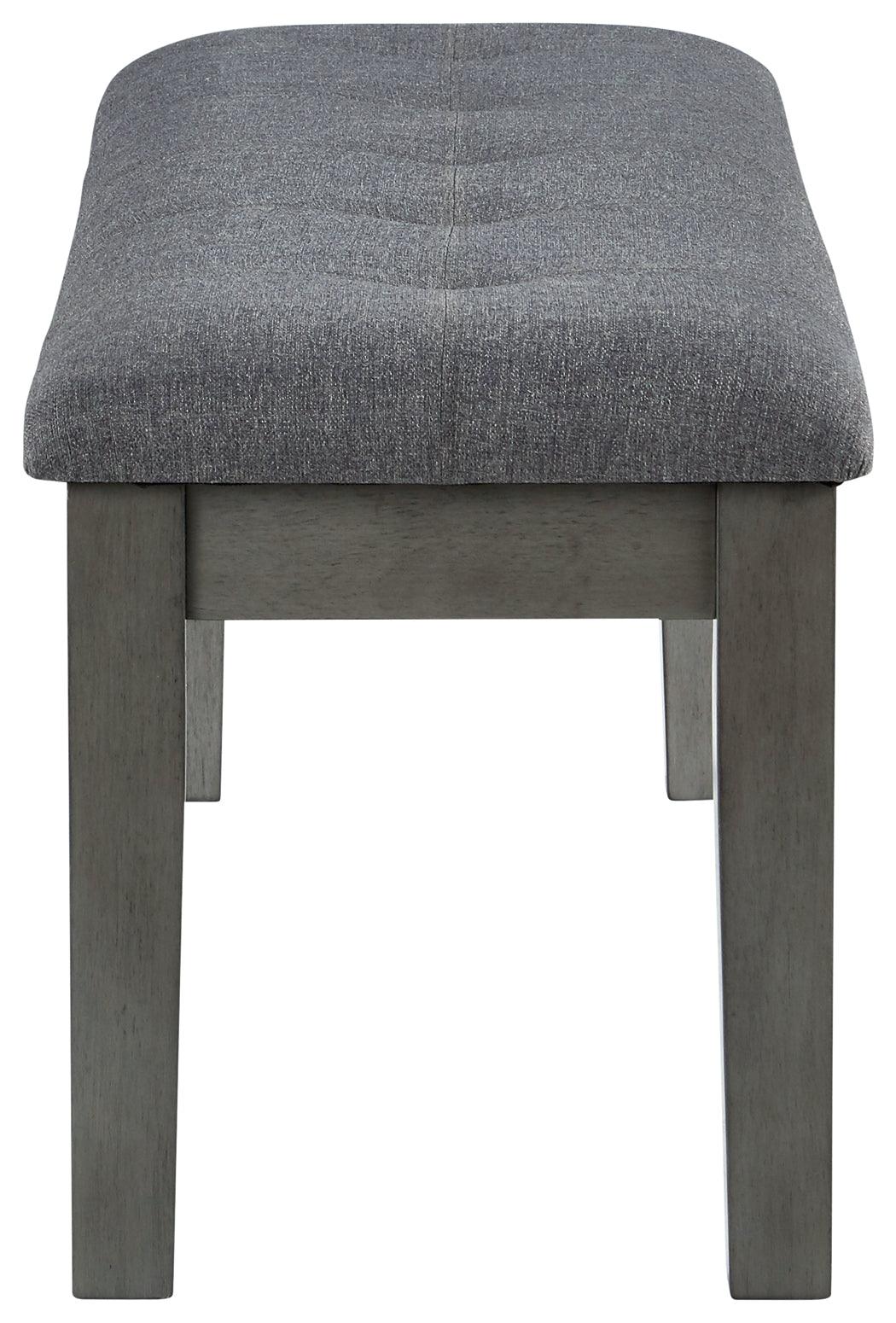 Hallanden Two-tone Gray 50 inch dining bench side profile