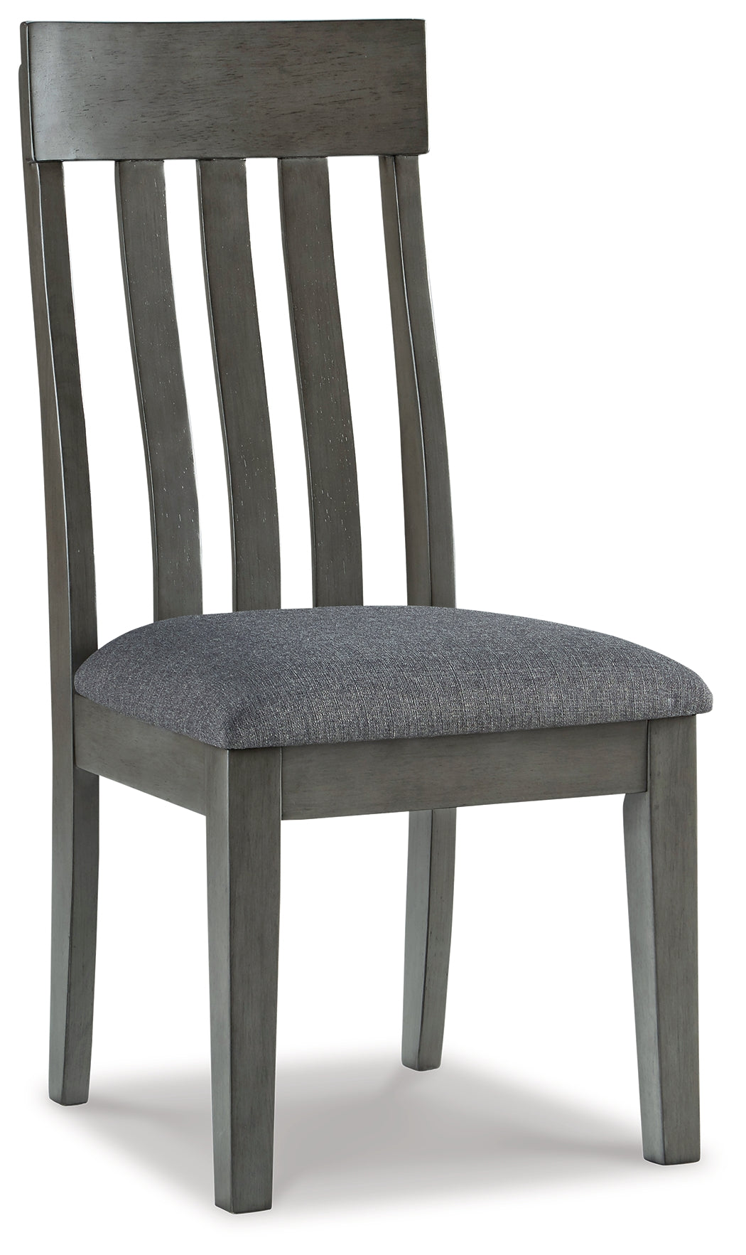 Angled view of Hallanden dining chair with cushioned seat