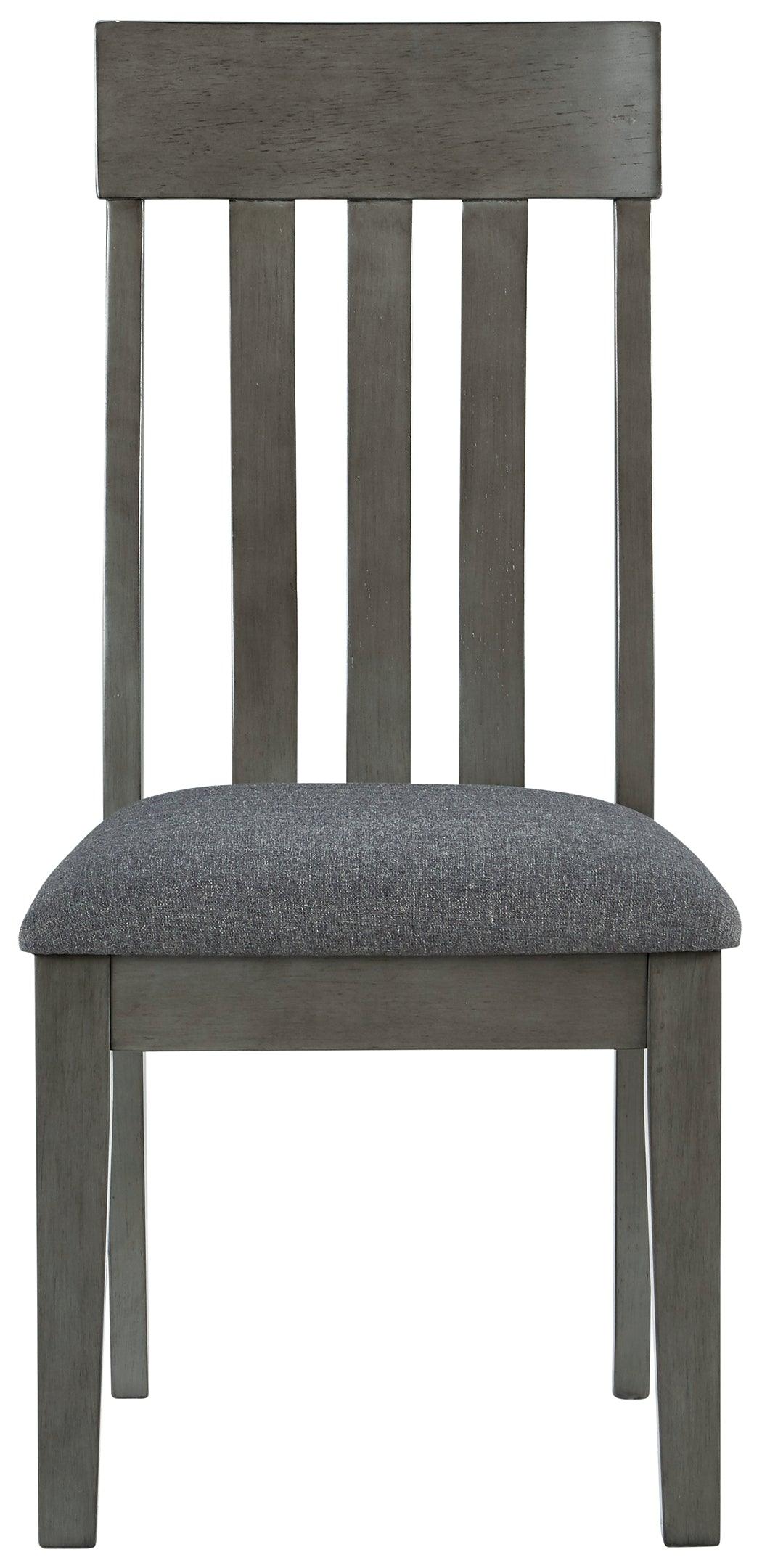 Hallanden Two-Tone Gray Upholstered Dining Chair front view