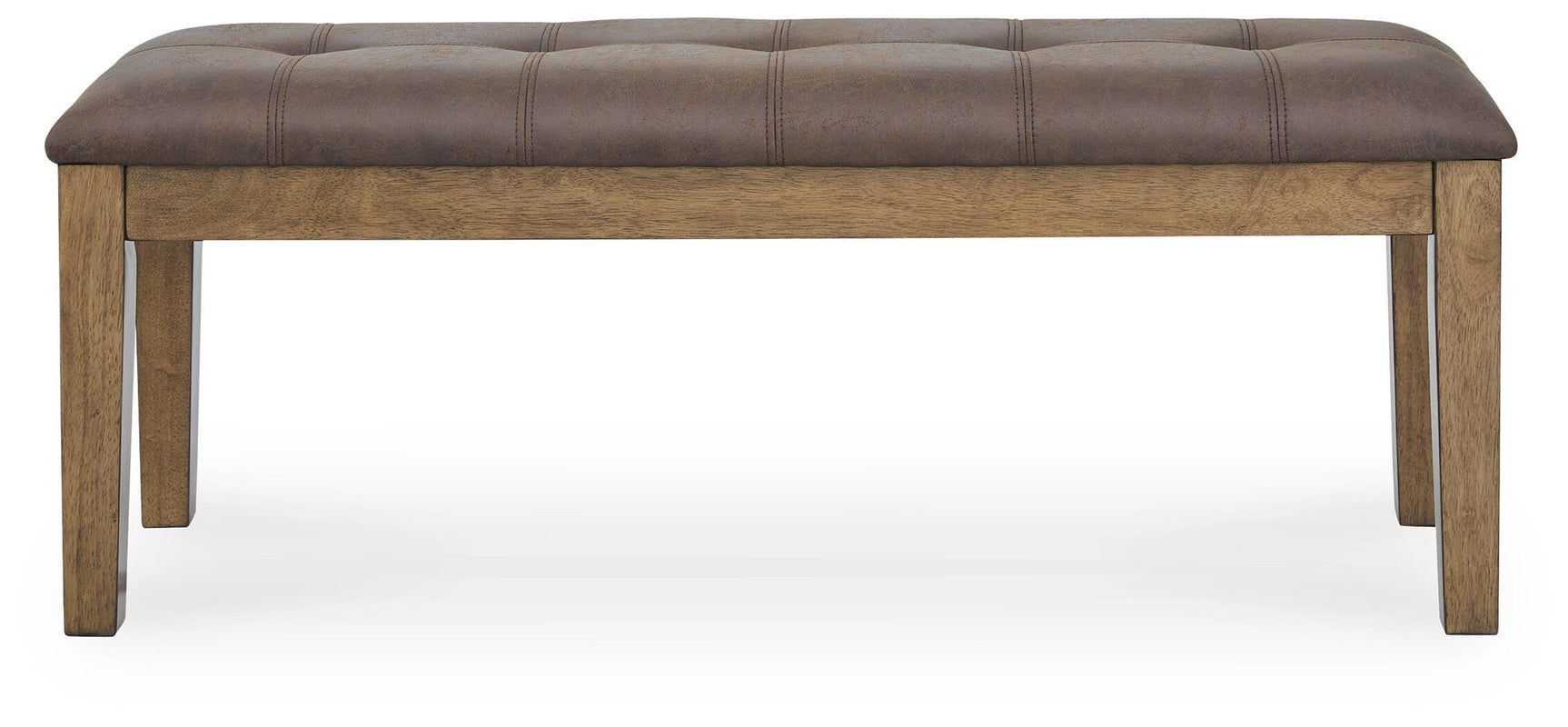 Urbinforte Light Brown 50 inch Upholstered Dining Bench front view