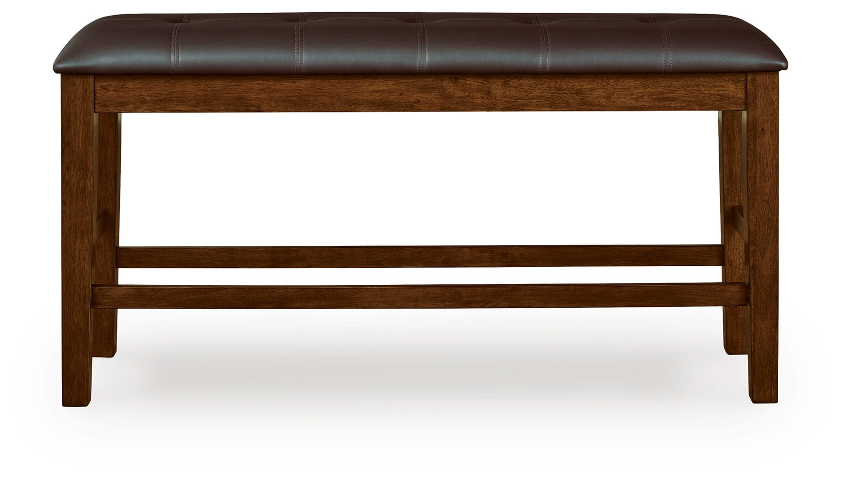 Ralene medium brown counter height dining bench close-up on upholstery