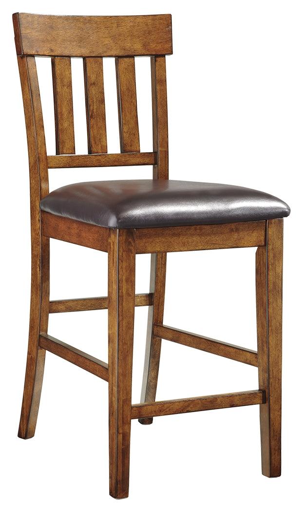 Ralene Medium Brown Upholstered Counter Height Bar Stool side view