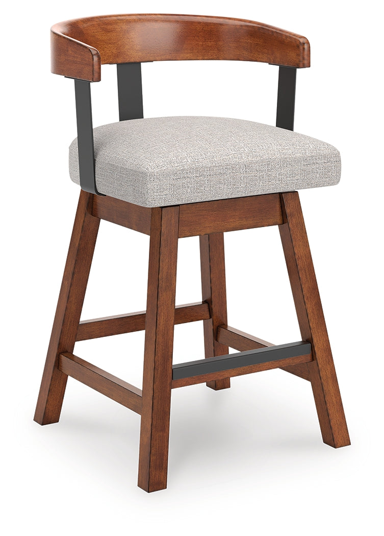 Side view of Ralene barstool swivel seat with contoured back