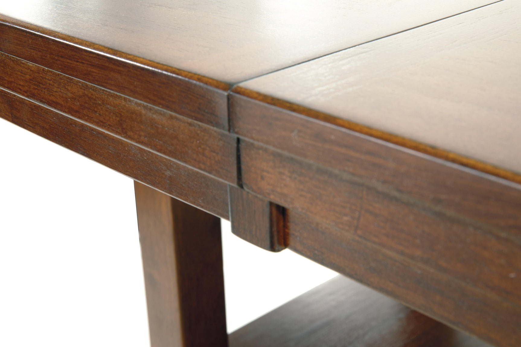 Close-up of table finish detail