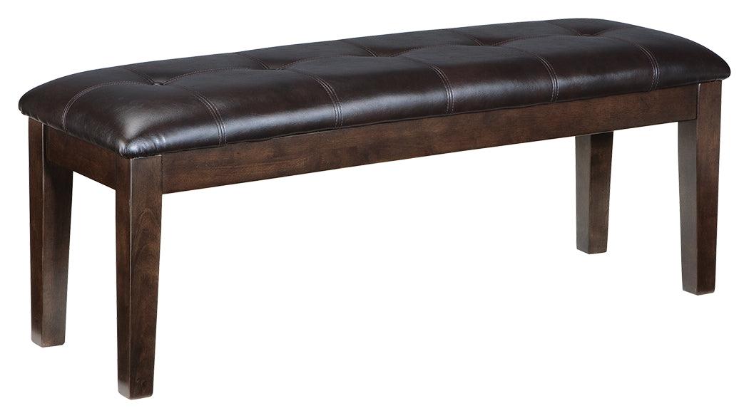 Haddigan Dark Brown Upholstered Dining Bench side profile