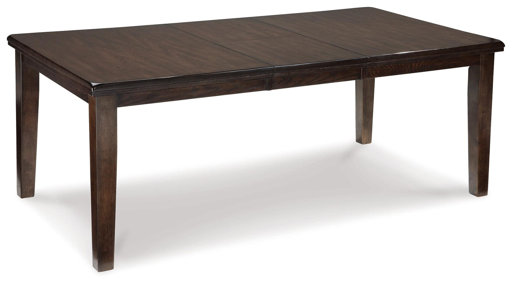 Close-up detail of Haddigan table corner showing softened distressing