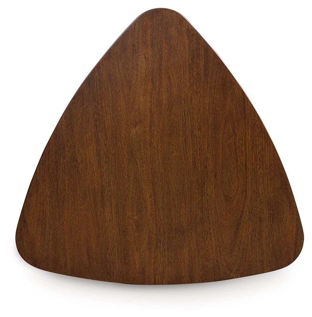 Tameride dining table top view highlighting finish