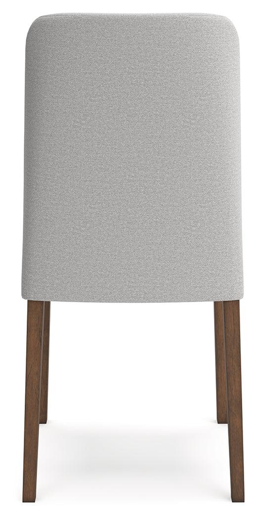 Lyncott Gray Brown Dining Chair angled front side