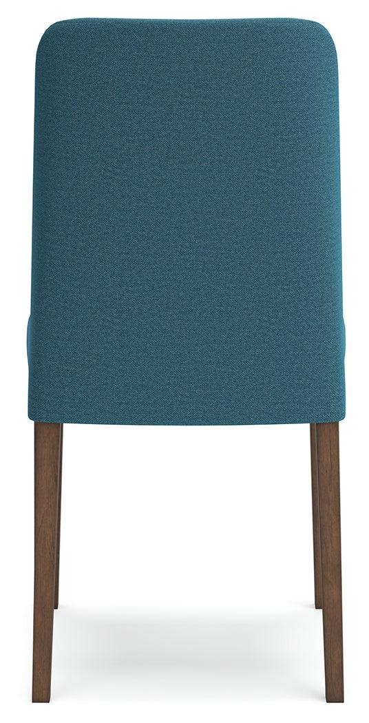Lyncott Blue and Brown Dining Chair back view