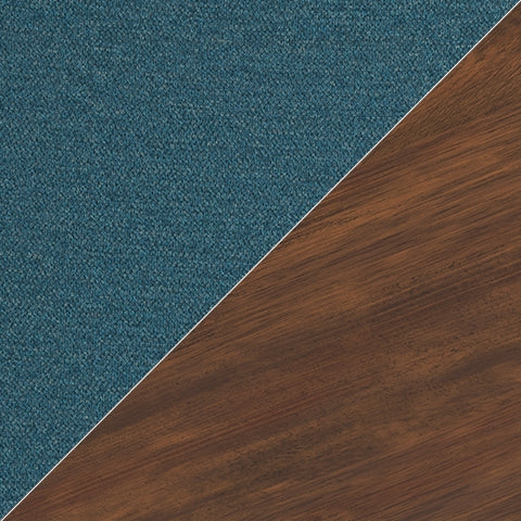 Lyncott Blue and Brown Mid-Century Dining Table and Chairs