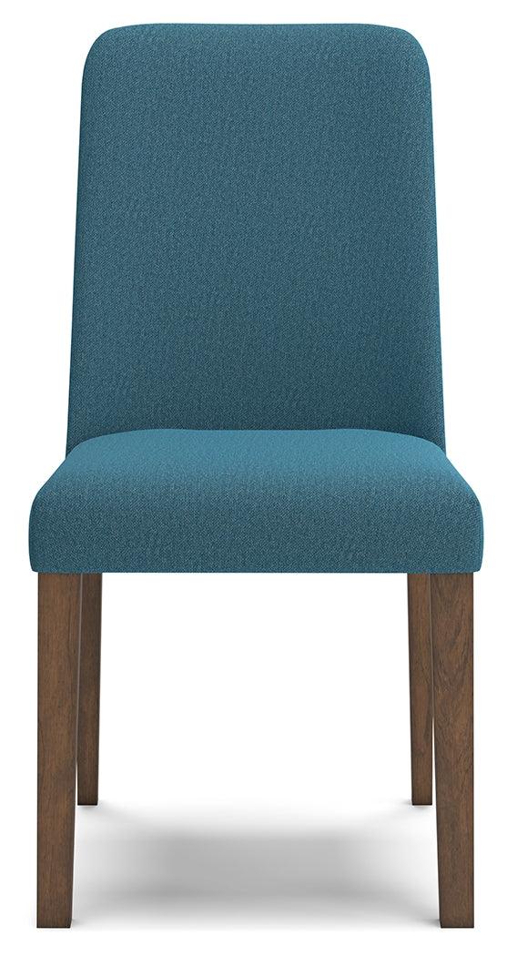 Lyncott Blue and Brown Dining Chair head-on view