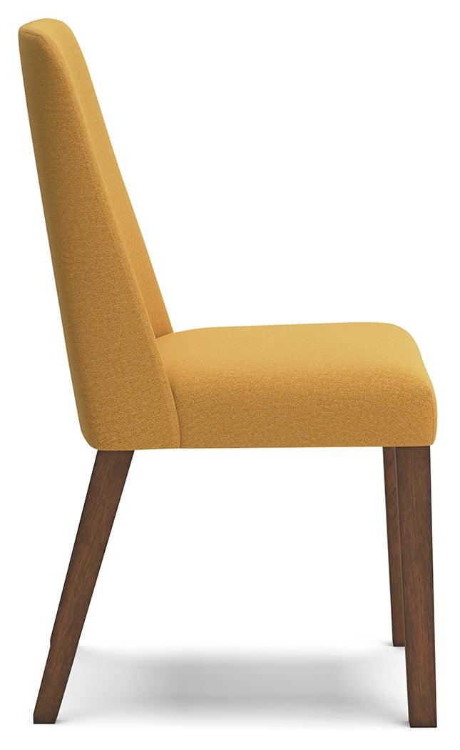 Lyncott Mustard Brown Dining Chair seat close up