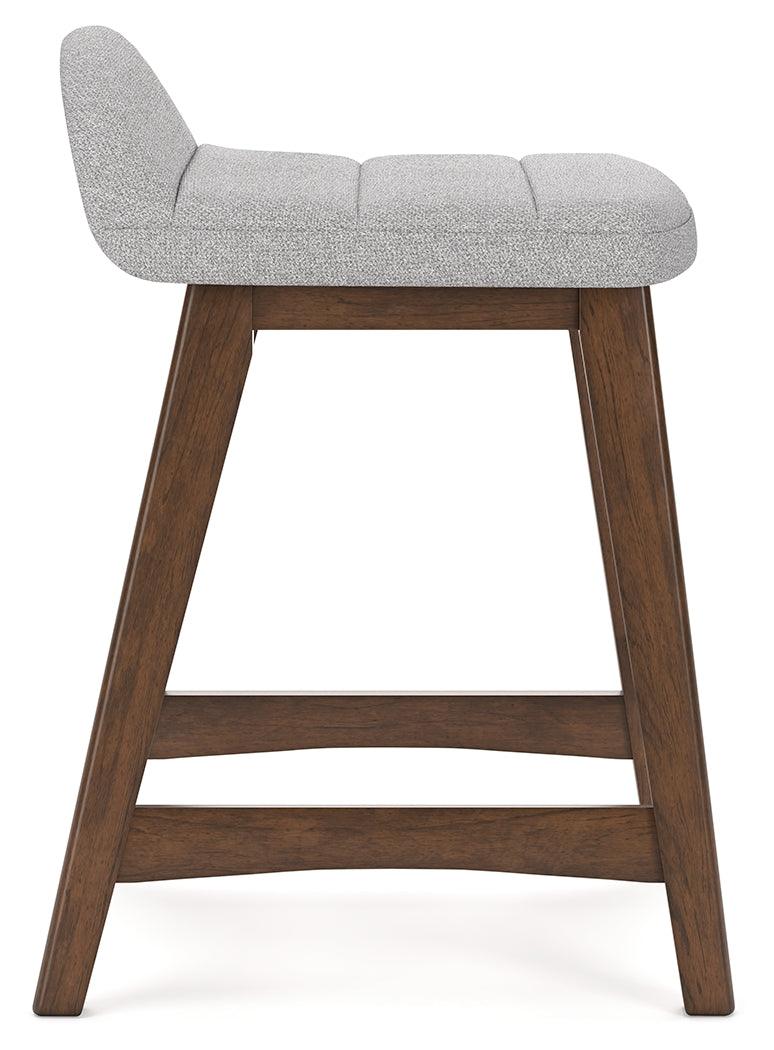 Front and side view of Lyncott counter height bar stool