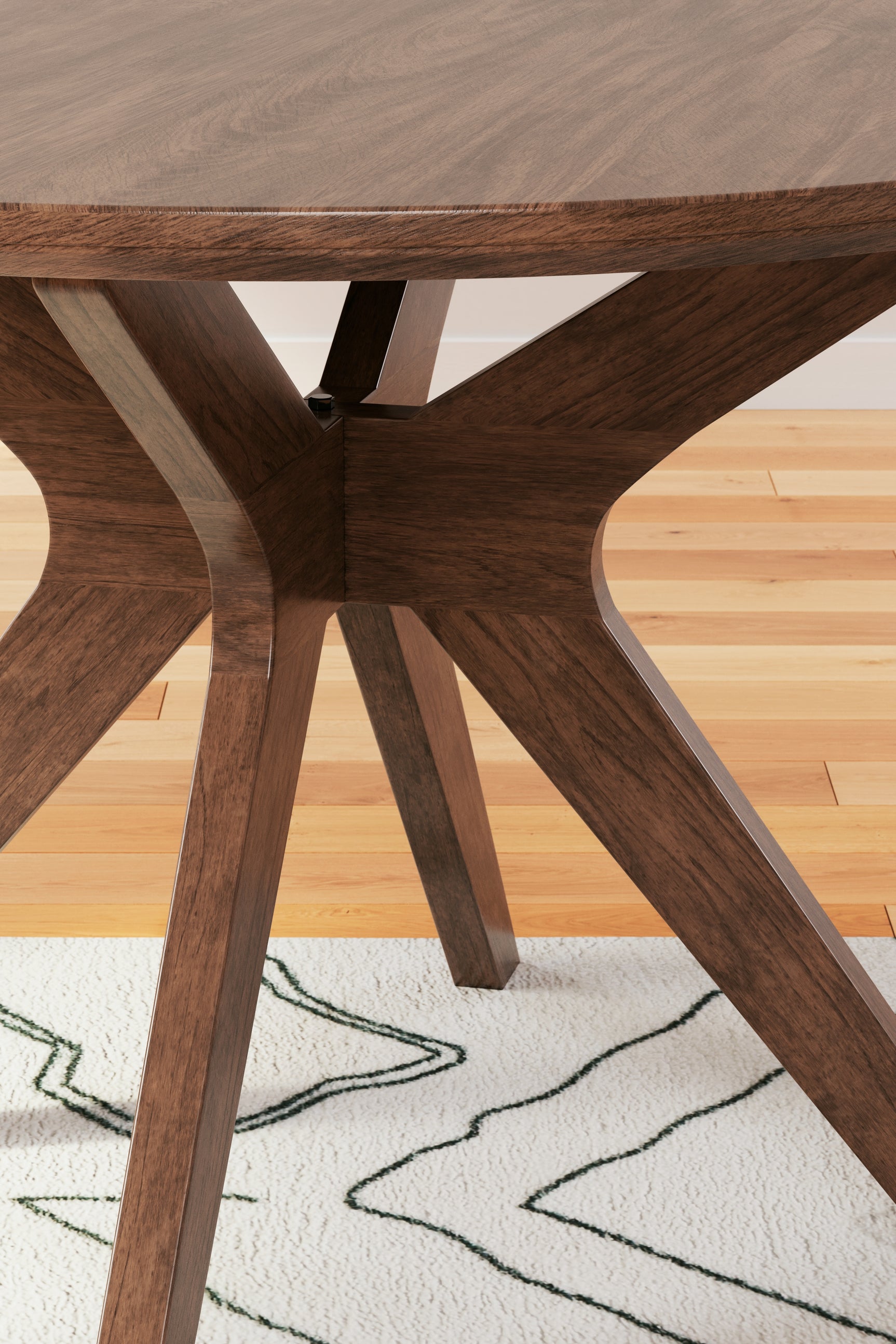 Lyncott Dining Table with 4 Chairs in gray and brown finish, front view