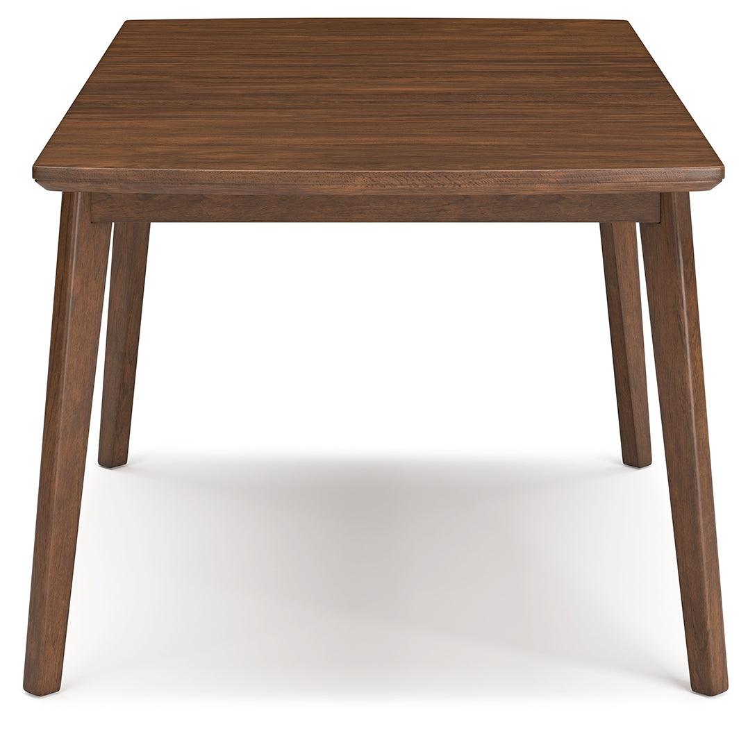 Lyncott Brown Dining Extension Table - side alternative angle