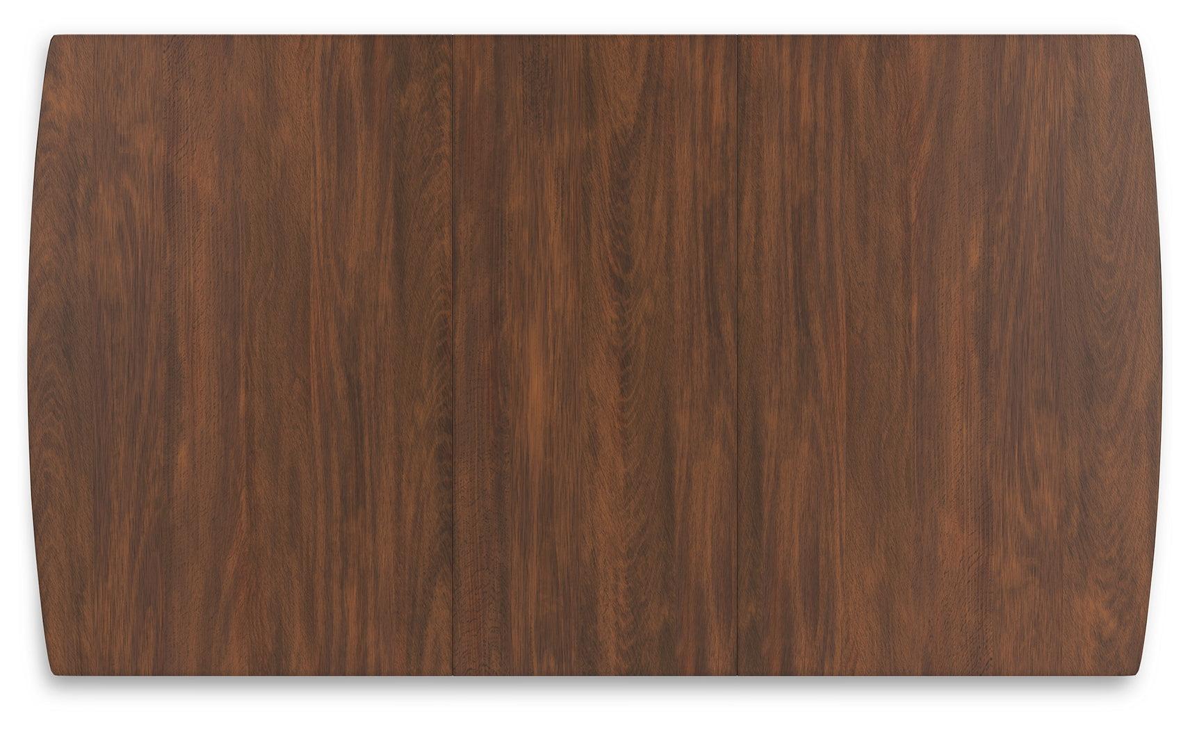 Lyncott Brown Dining Extension Table - top down view