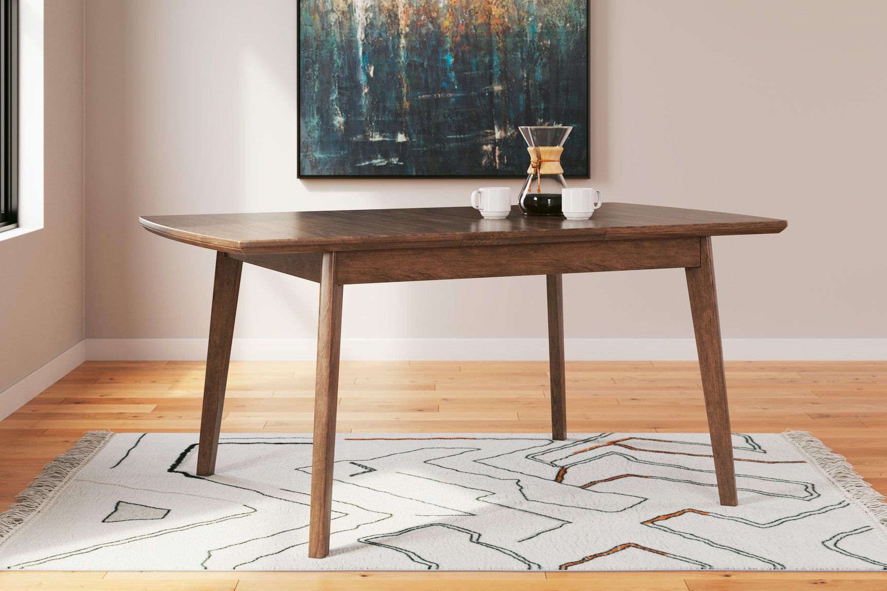 Lyncott Brown Dining Extension Table - front view