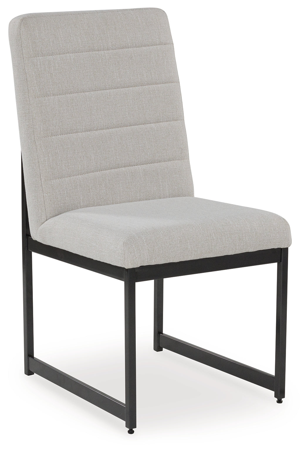 Tomtyn Light Brown dining chair angled side view showing upholstery