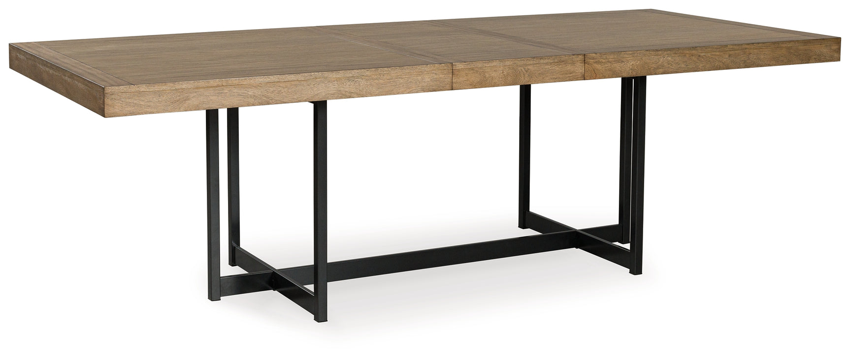Tomtyn dining table angled view with leaf extended