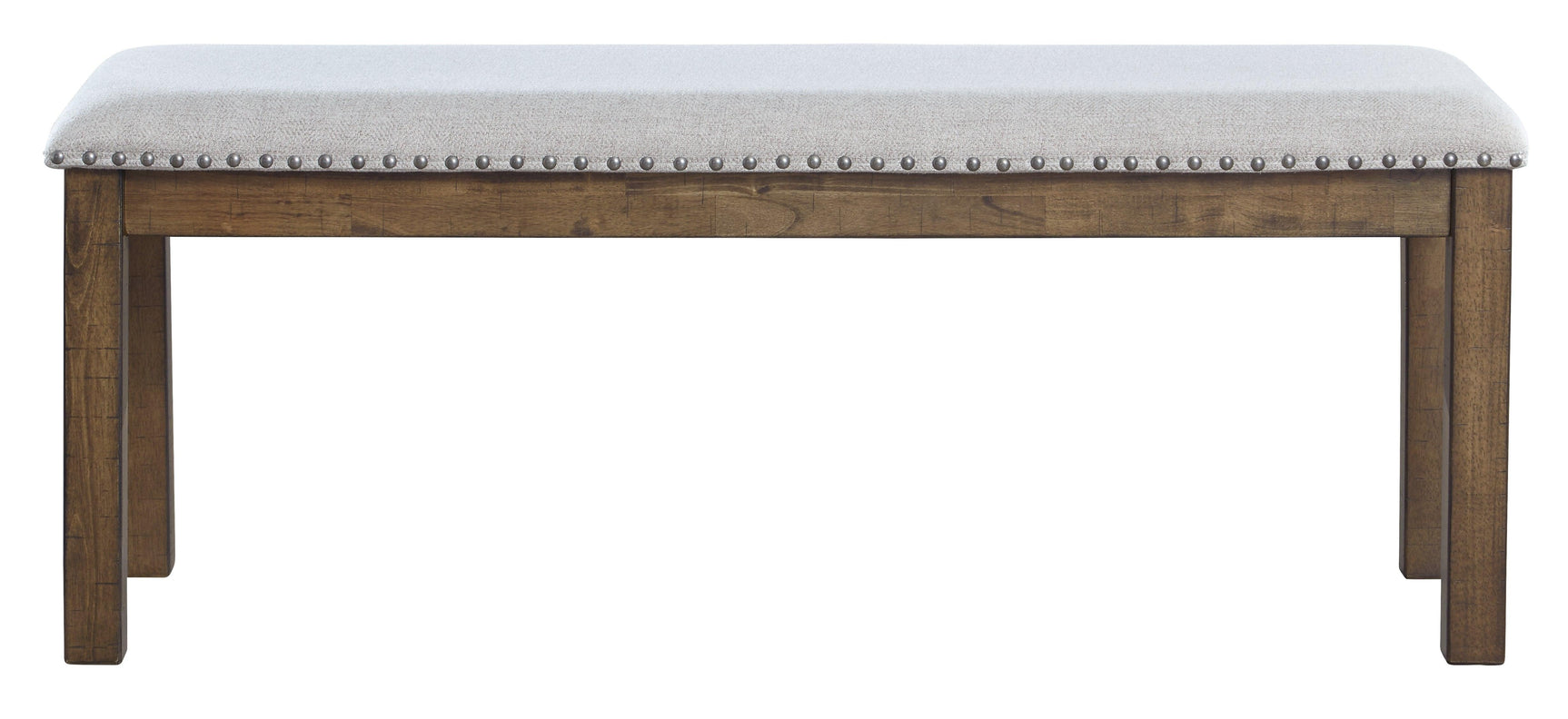 Head-on view of Moriville Beige Dining Bench