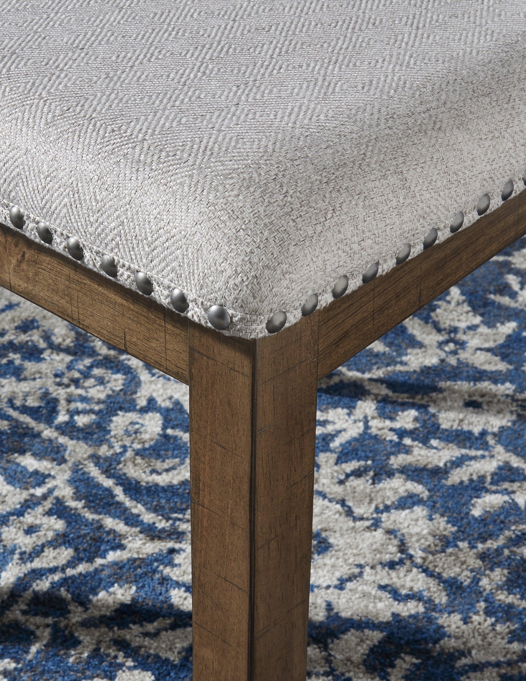 Upholstered seat cushion detail