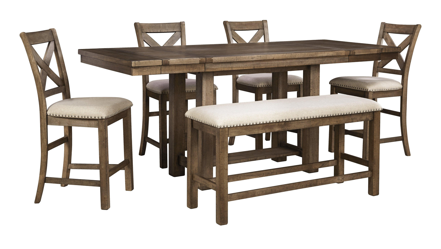 Moriville table with leaves extended