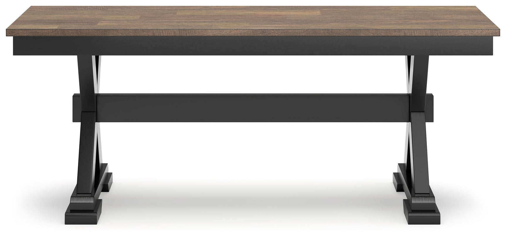 Head-on view of Wildenauer dining bench showing design