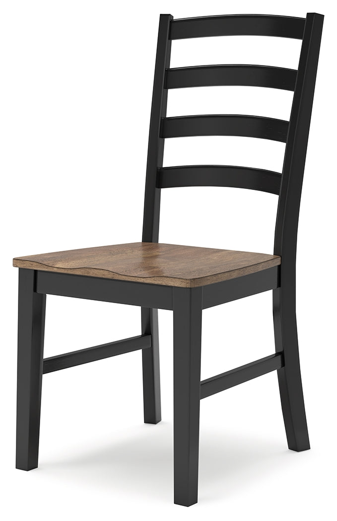 Wildenauer Brown and Black Ladderback Dining Chair head-on view