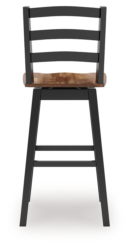Footrest detail on Wildenauer swivel bar stool