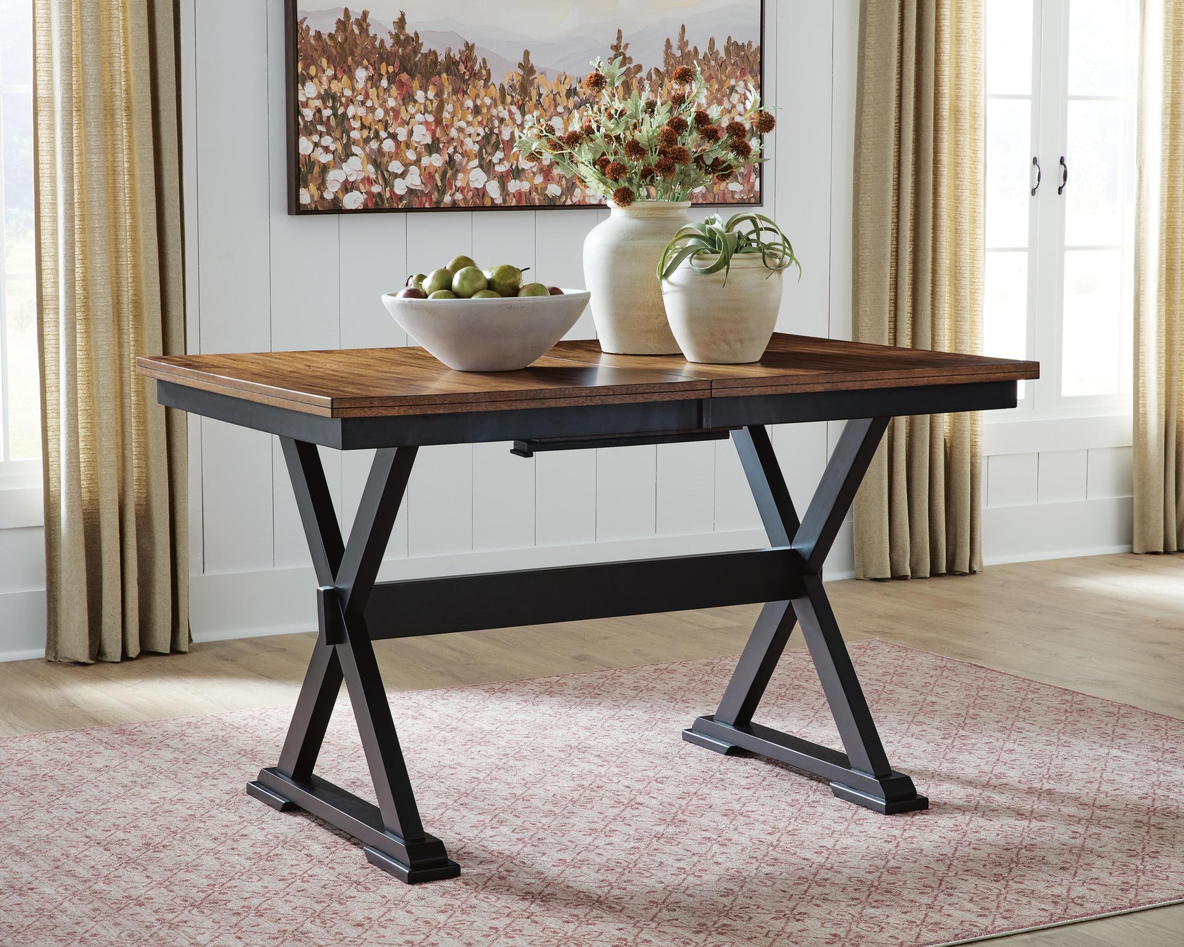 Wildenauer table without leaf extension showing 60 inch depth