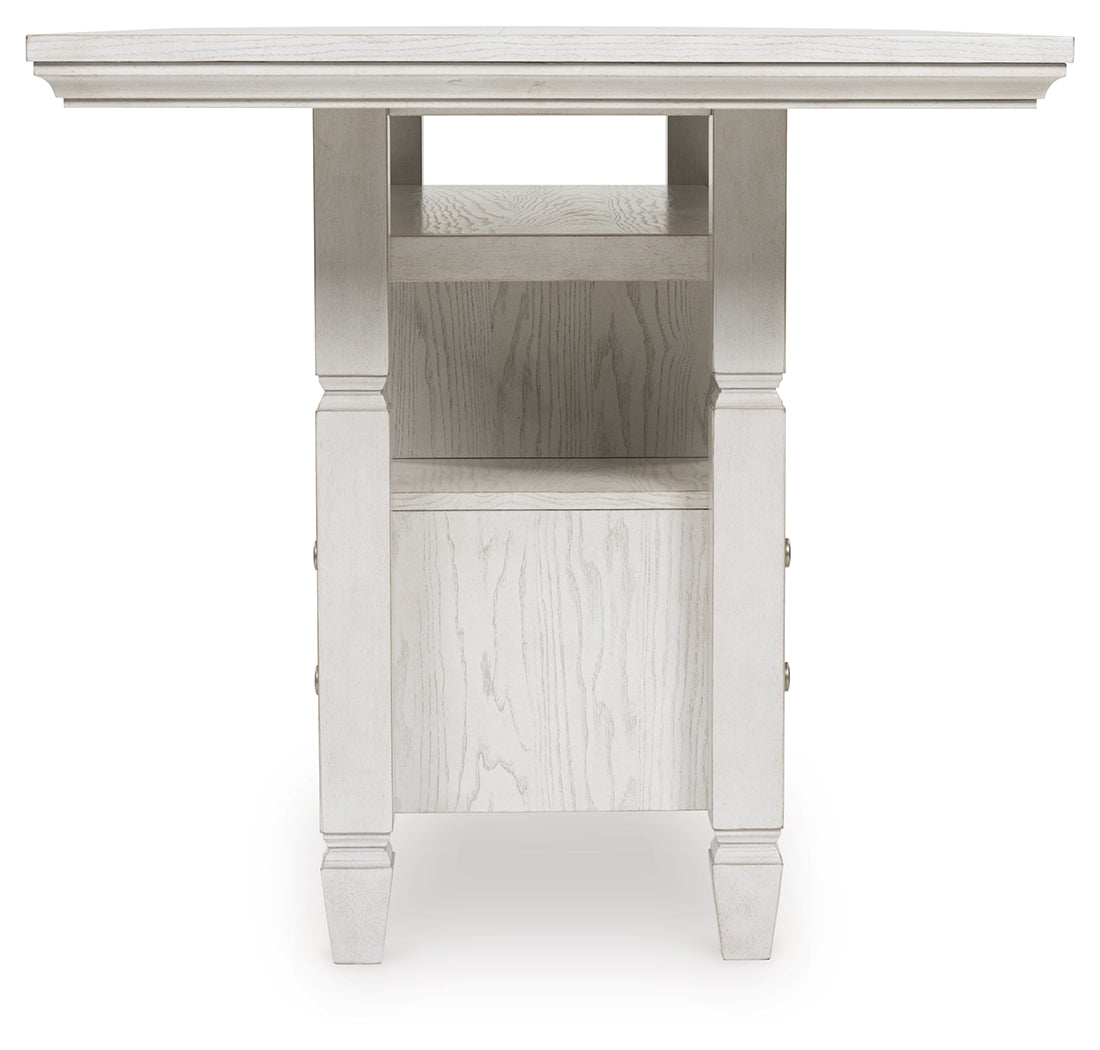 Robbinsdale Antique White Counter Height Dining Table side profile