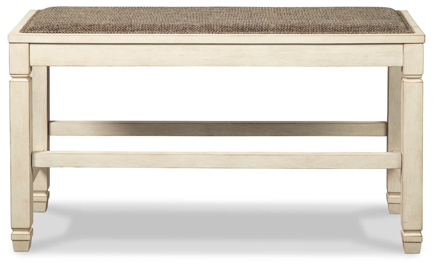 Bolanburg two-tone counter height dining bench side profile