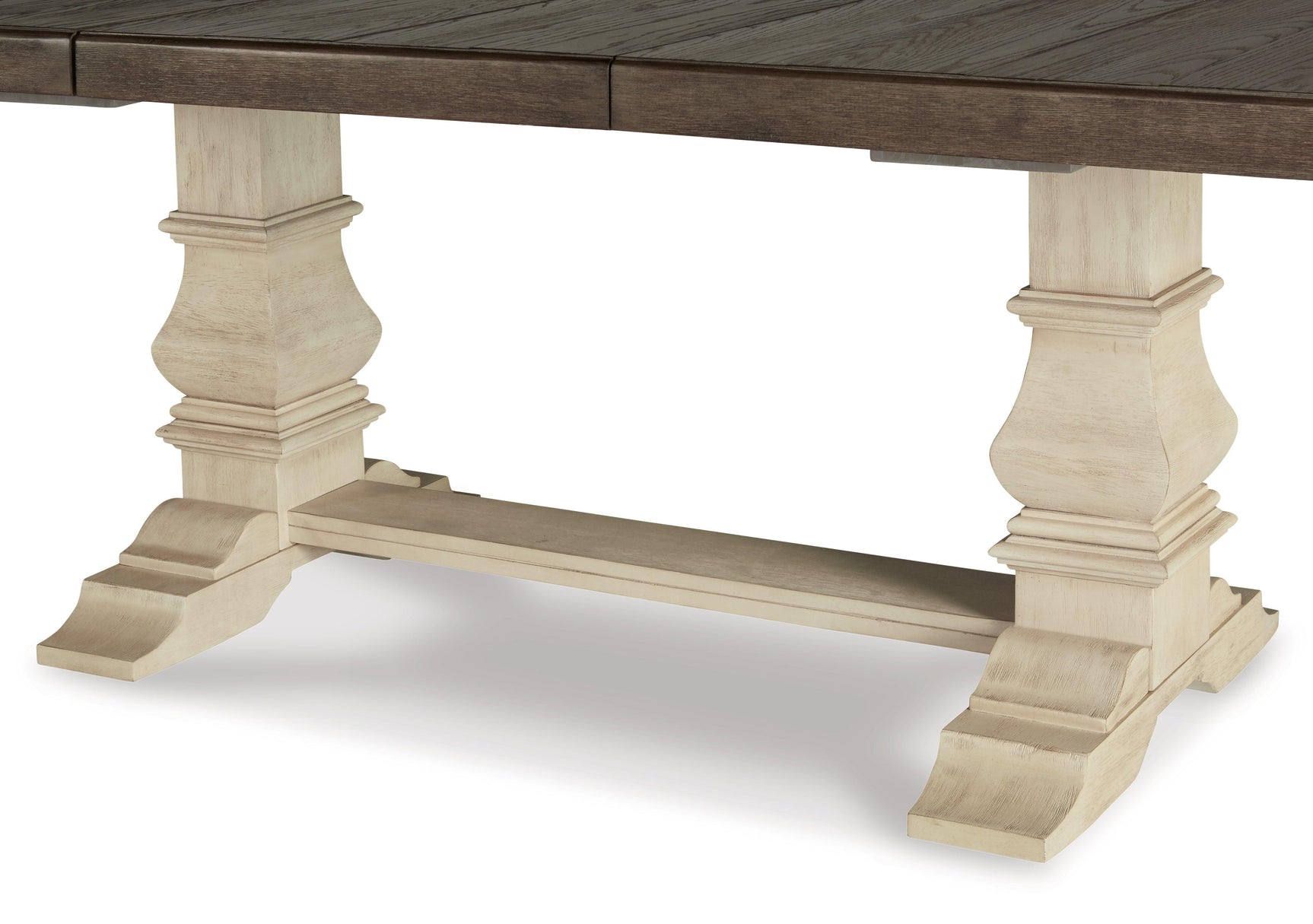 Close-up of Bolanburg table textured finish and hardware