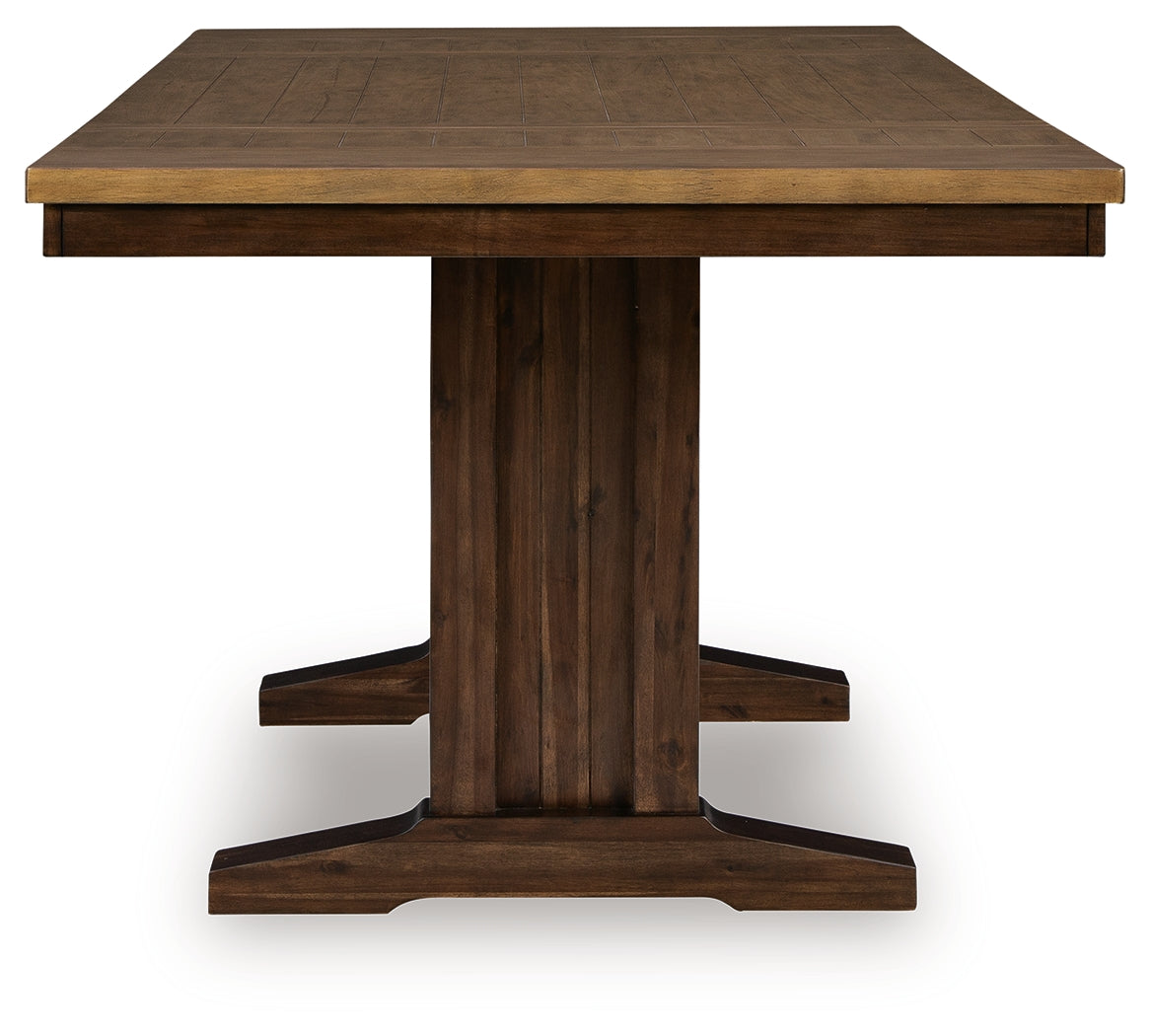 Rylandeen Light Brown/Dark Brown Counter Height Dining Extension Table