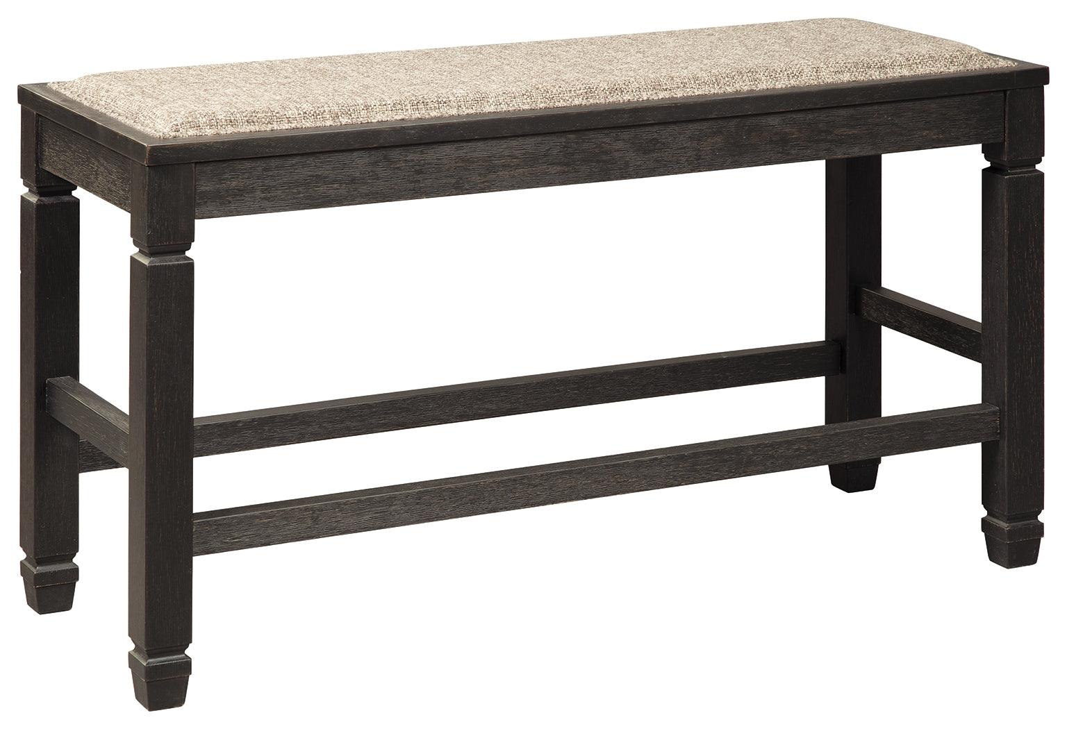 Side angle showing textured finish and upholstered seat