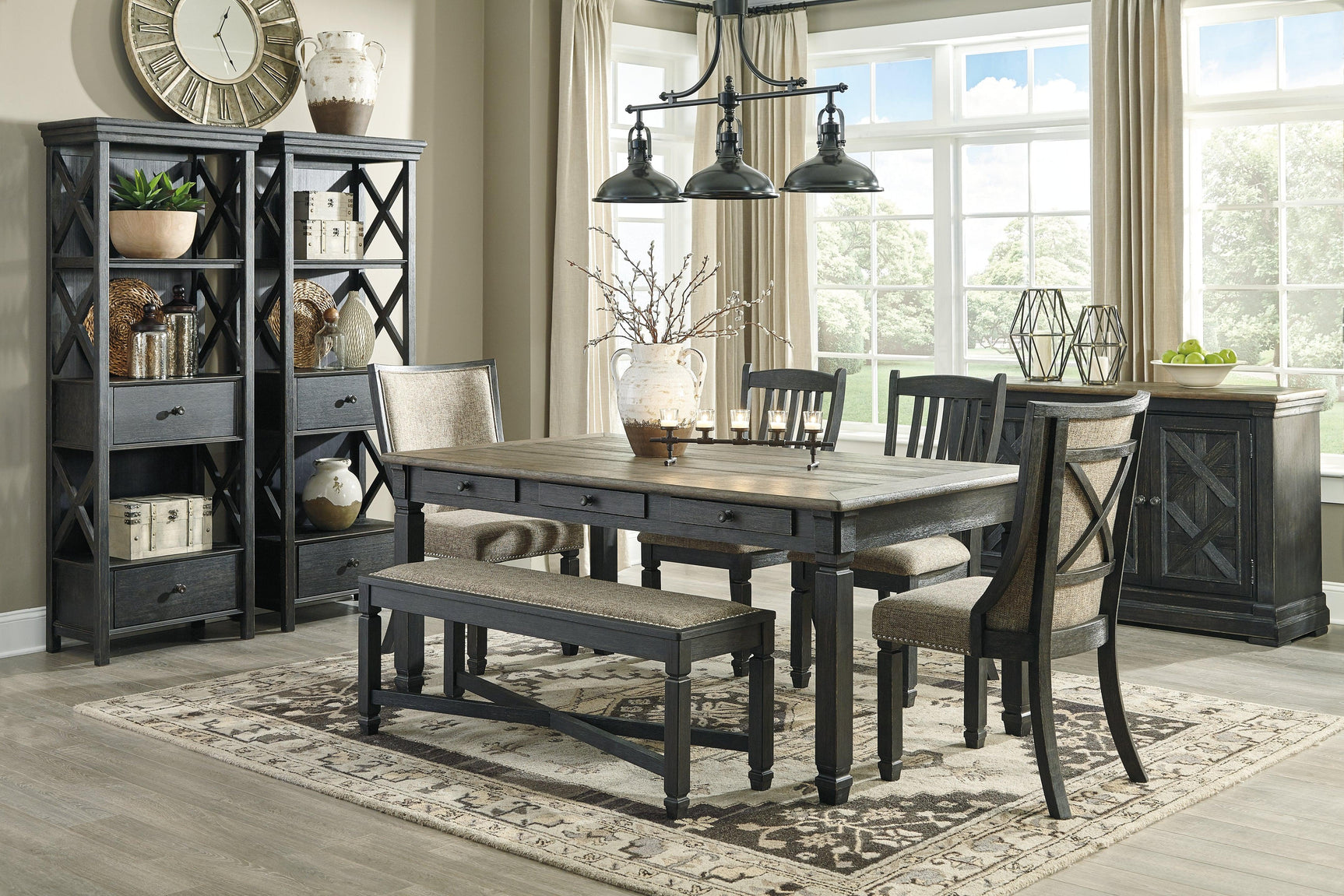 Tyler Creek Display Cabinet side view with lattice design