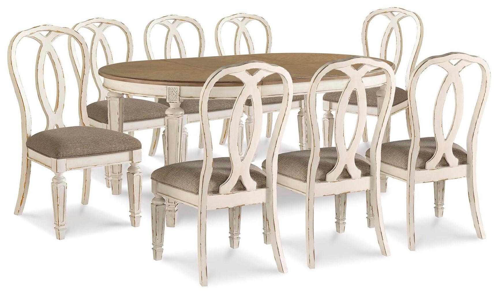 Realyn Chipped White Dining Set from Decor Furniture